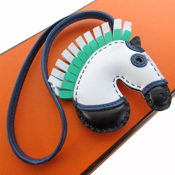 HERMES Gee Gee Camaiueu charm Blue / green Agneau Milo - Picture 1 of 8